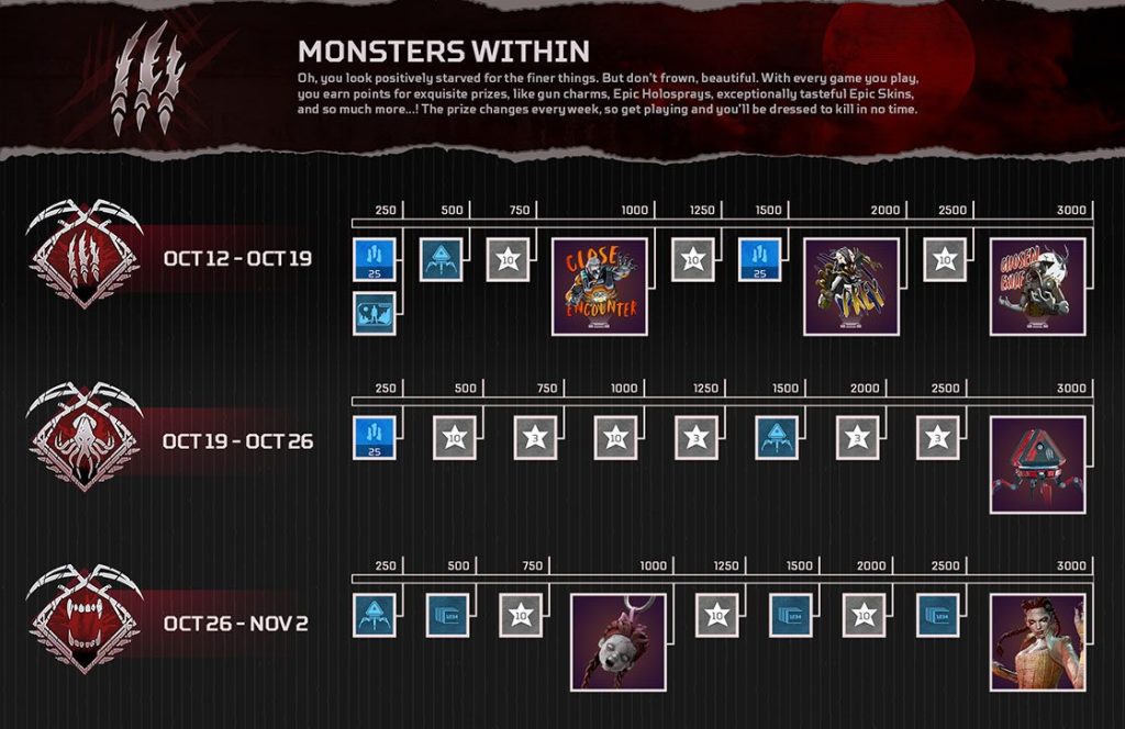 apex legends monstruos dentro de rastreadores de recompensas