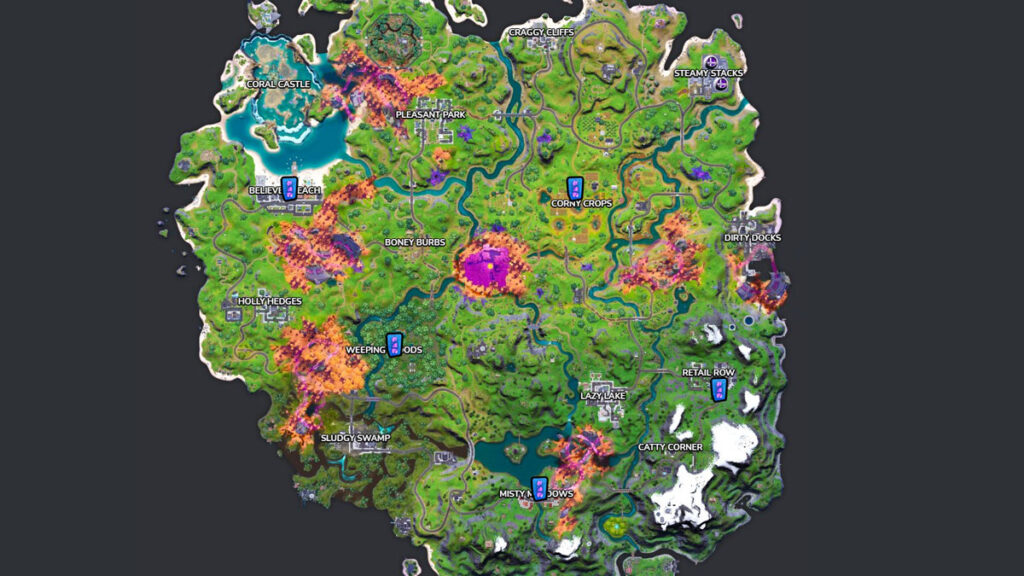 Ubicaciones de los símbolos de comando de la temporada 8 de Fortnite