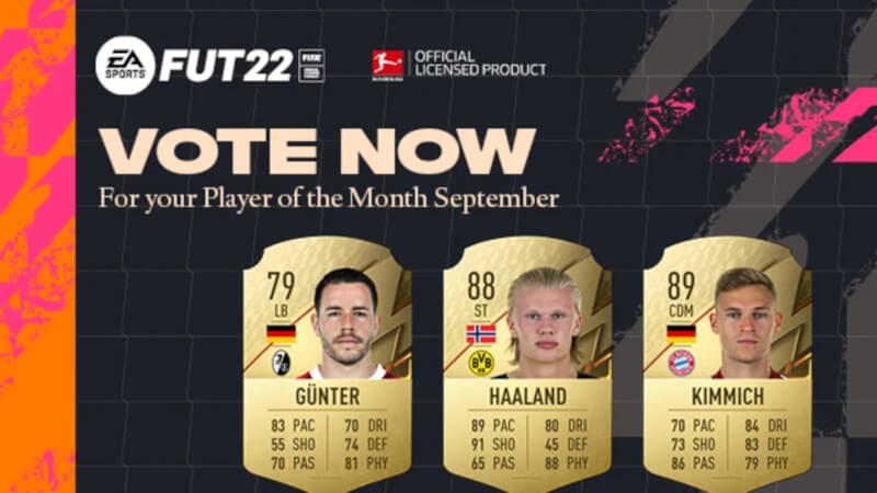 Nominados al Jugador del Mes de la Bundesliga de FIFA 22.