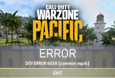 Warzone Pacific dev error 6039