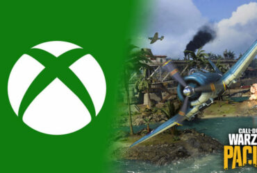 Plane flying on Warzone Pacific and Xbox Logo