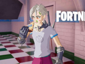 Fortnite character eating Pizza