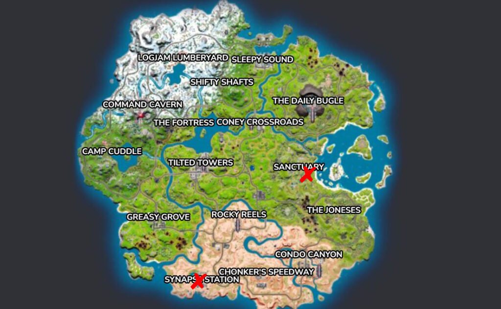 Ubicaciones de las estaciones de financiación de Fortnite Armored Battle Bus