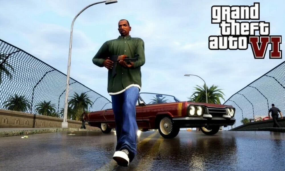 San Andreas CJ with GTA 6 logo