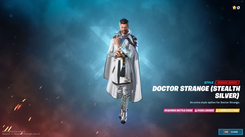 Fortnite doctor extraño sigilo plata super estilo 