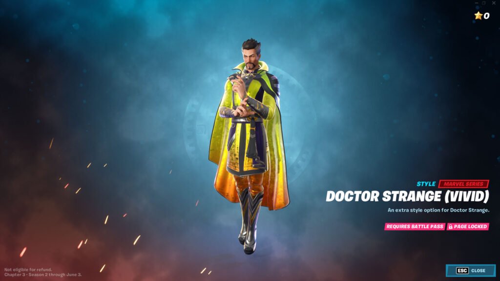 Fortnite Doctor Strange vívido súper estilo 