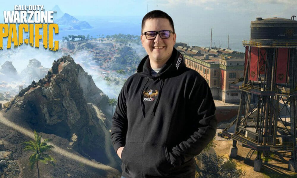 JGOD in front of Caldera and Rebirth Island