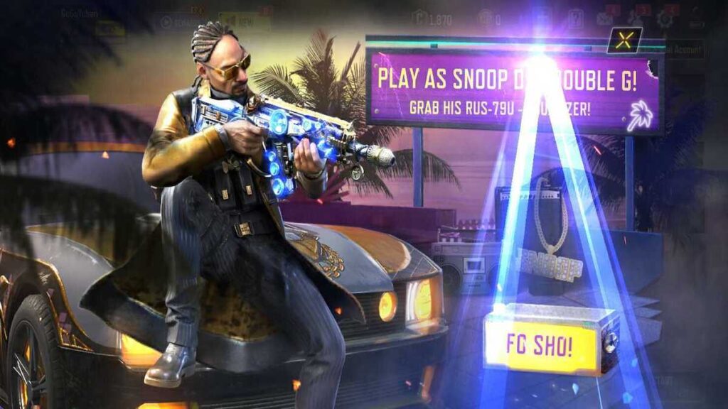 Menú de Snoop Dogg CoD Mobile