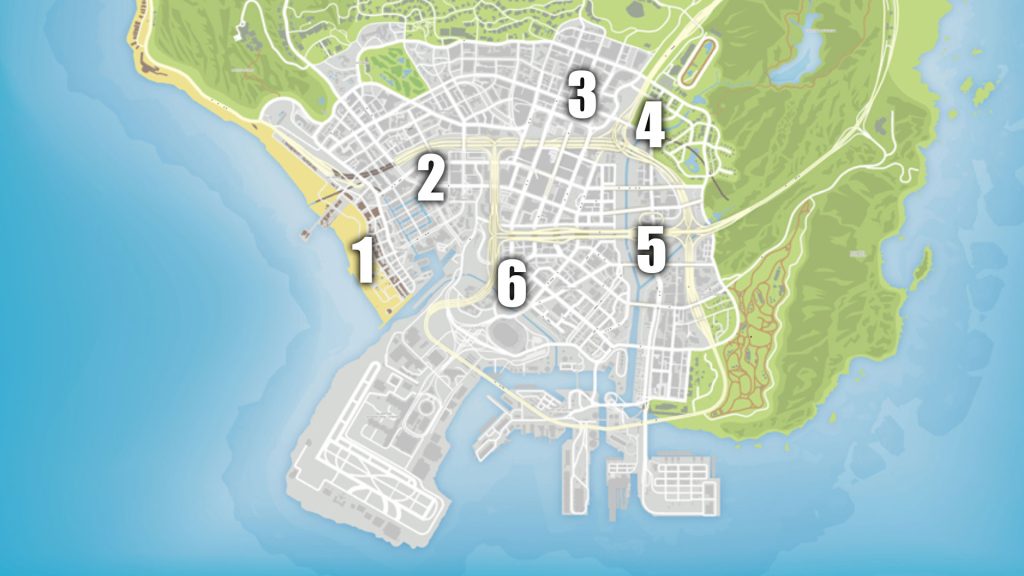 todas las ubicaciones de los parques de patinaje de gta online