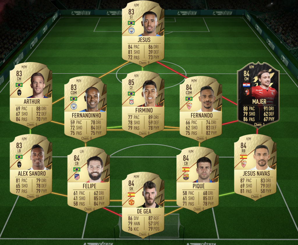 Solución SBC de emulación táctica FIFA 22