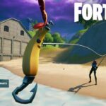 Fortnite player fishing for Mech Parts