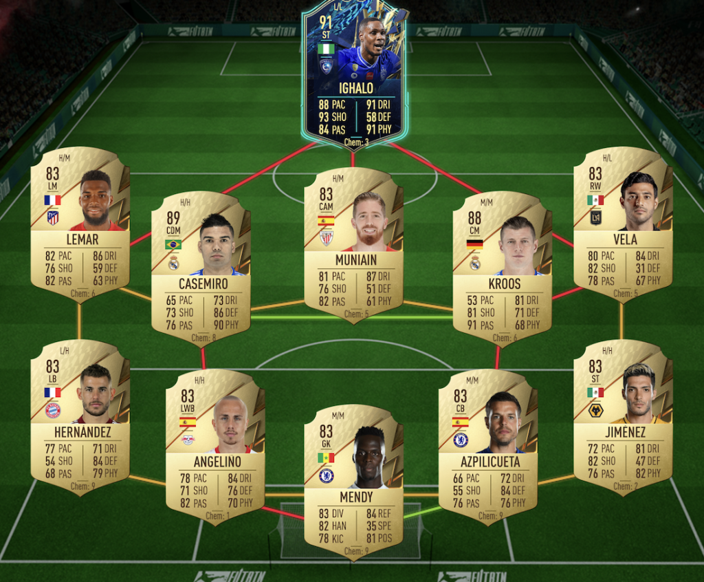 España SBC solución FIFA 22