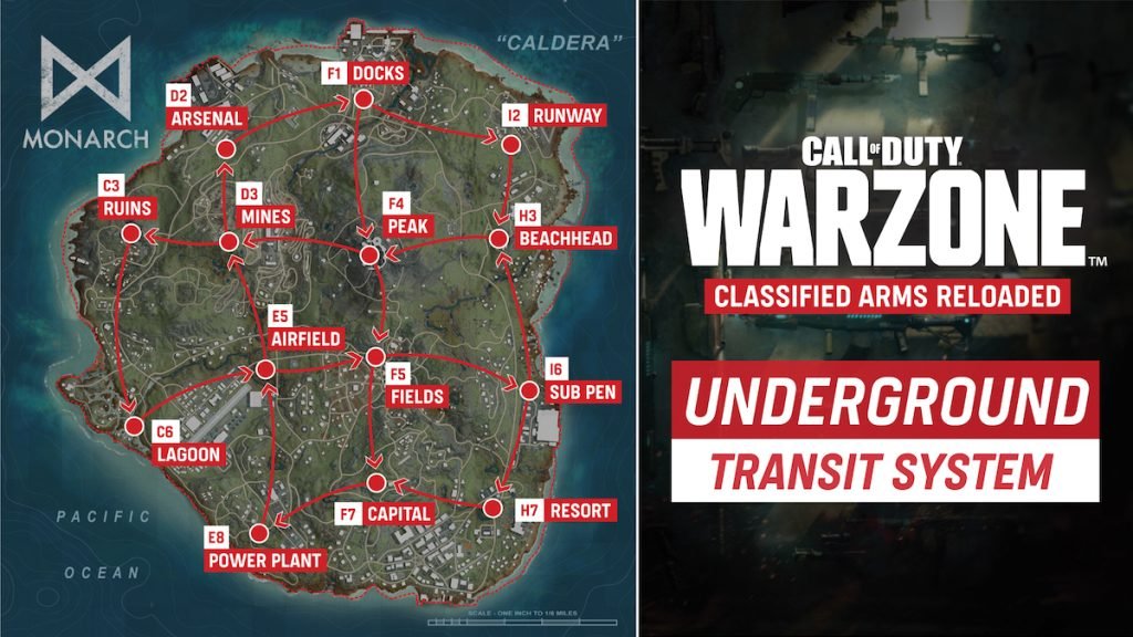 Ubicaciones del sistema de tránsito subterráneo Warzone