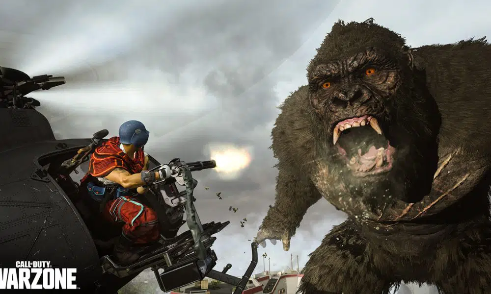 king kong attacking warzone operators in helicopter