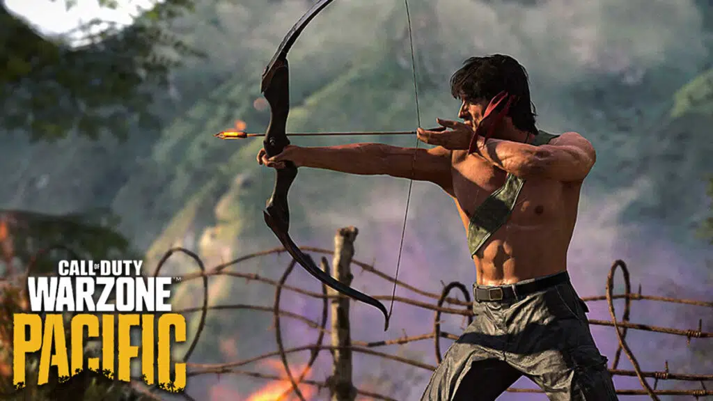 Rambo con arco de combate en Warzone Pacific Caldera