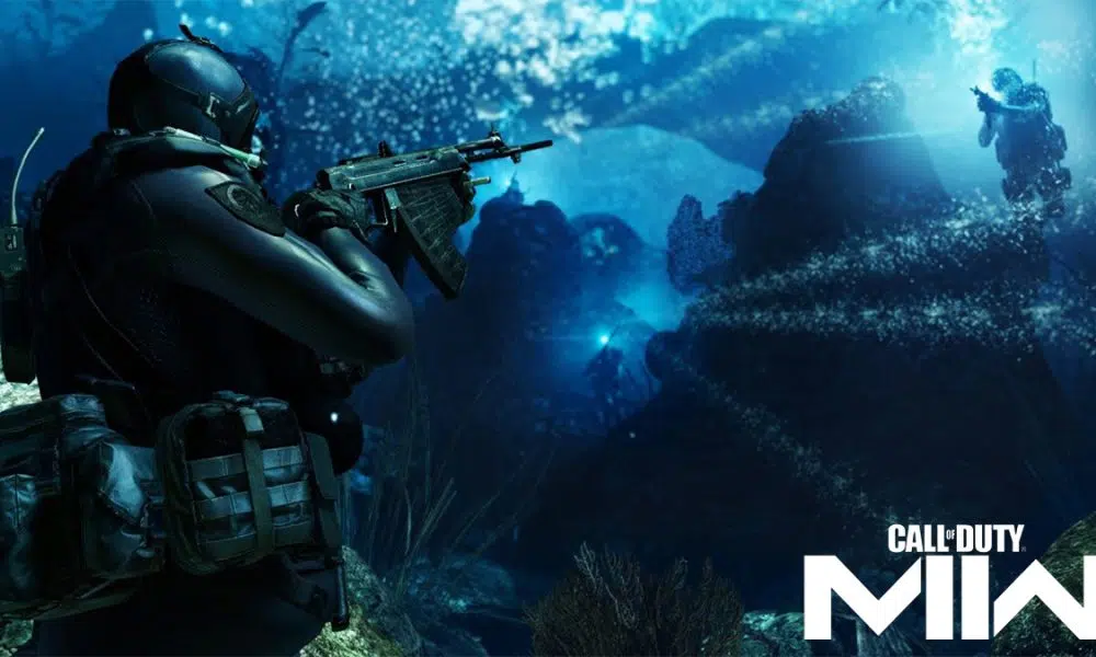 Call of Duty players fighting underwater