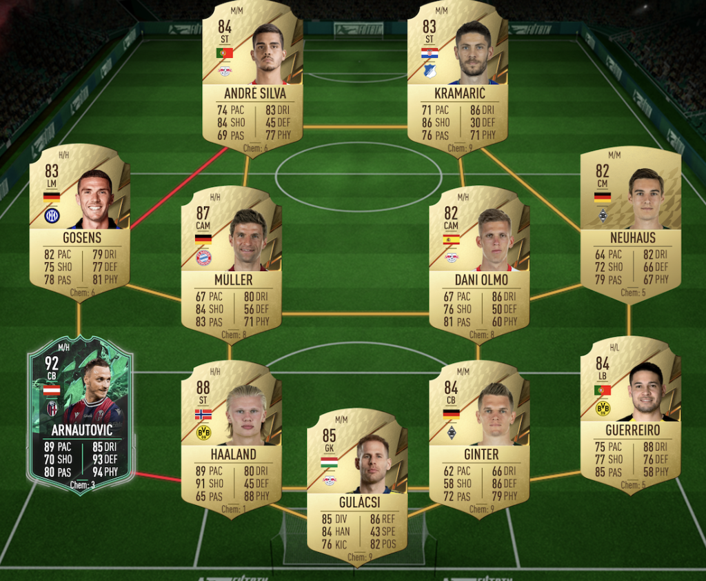 Vardy SBC FIFA 22 solución equipo clasificado 86