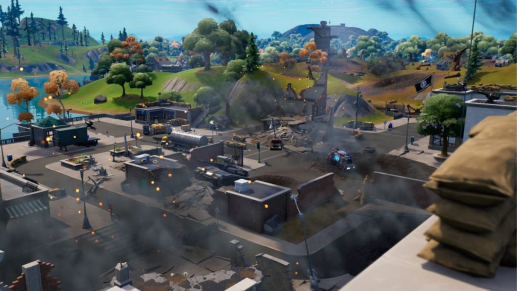 Tilted Towers destruido en Fortnite