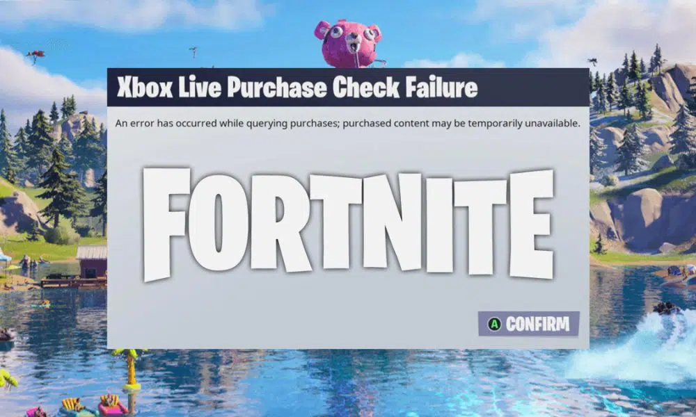 Fortnite Xbox Live purchase check failure error message