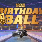 Rocket League Birthday Ball logo and cosmetics