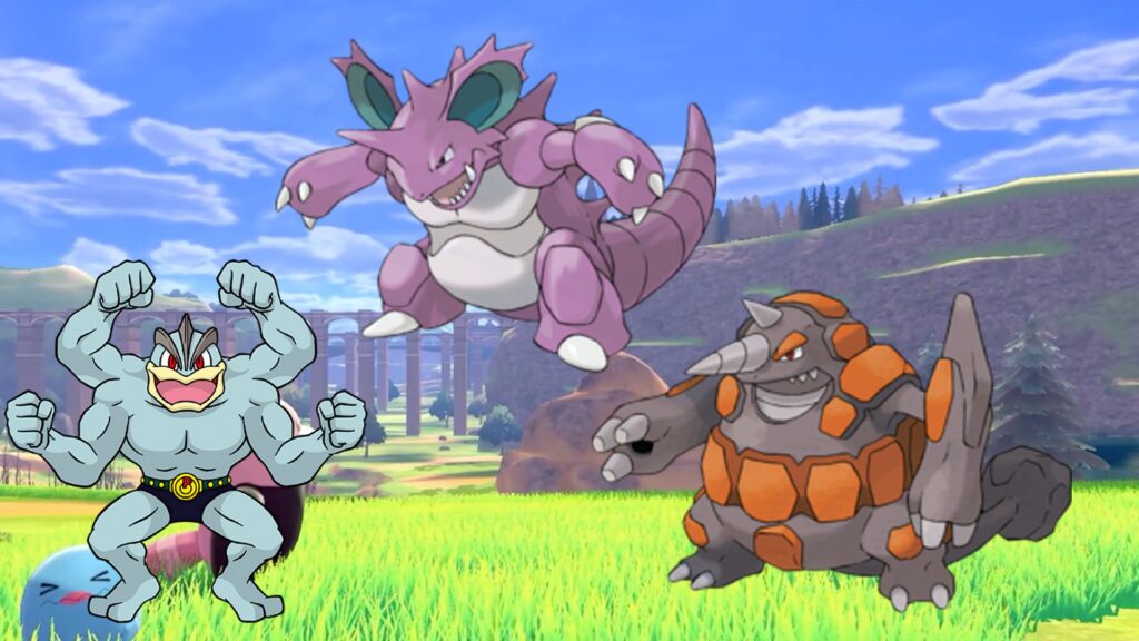 Pokémon Machamp, Nidoking y Rhyperior 