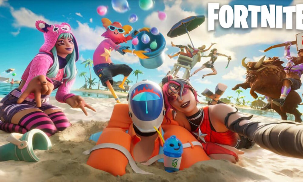 Fortnite characters at the beach