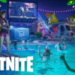 fortnite characters at the pool