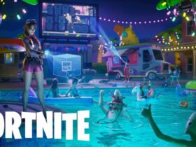 fortnite characters at the pool