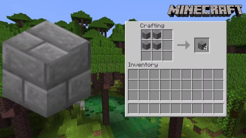 Receta de ladrillos de piedra en Minecraft