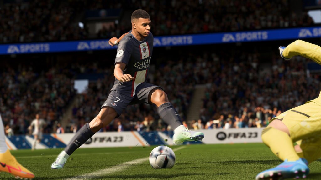 mbappe golpeando en fifa 23