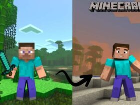 Minecraft character teleporting from jungle to desert