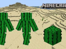 Minecraft cover with a Cactus block and Cactus characters