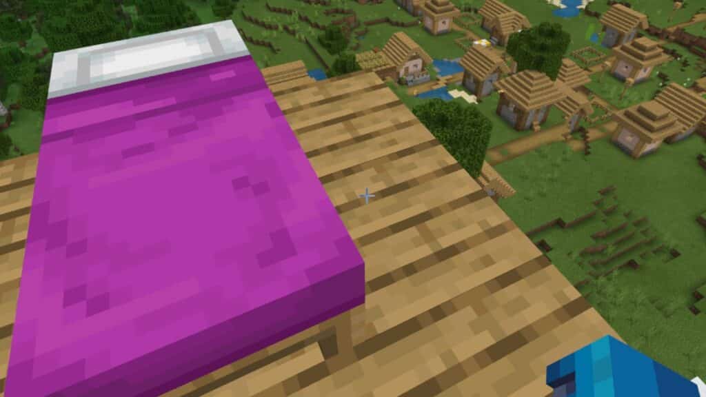 Cama morada en Minecraft 