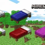 Red, Blue, Green, and White beds in Minecraft