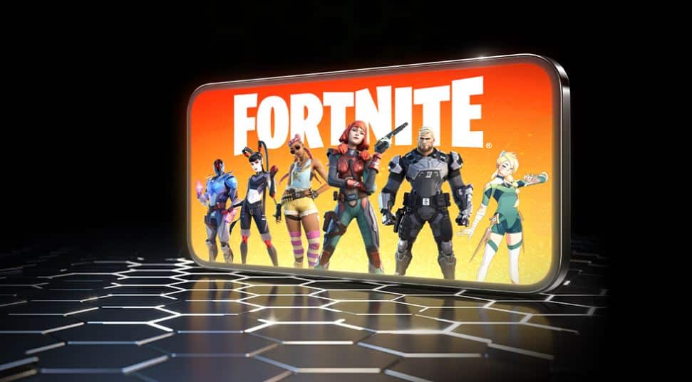 Personajes de Fortnite en el teléfono