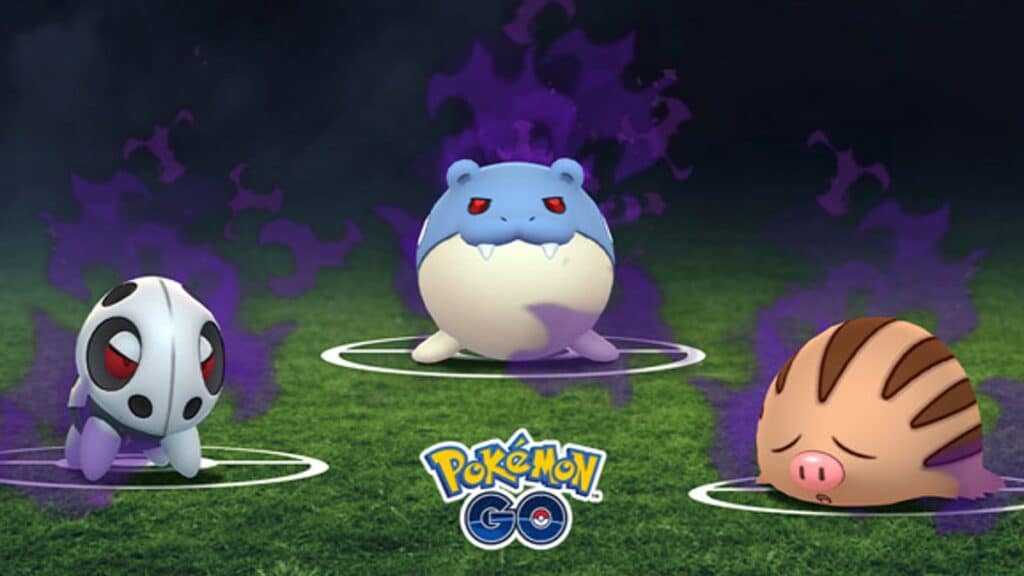 Tres Pokémon Sombra de Pokémon Go, incluidos Aron y Swinub