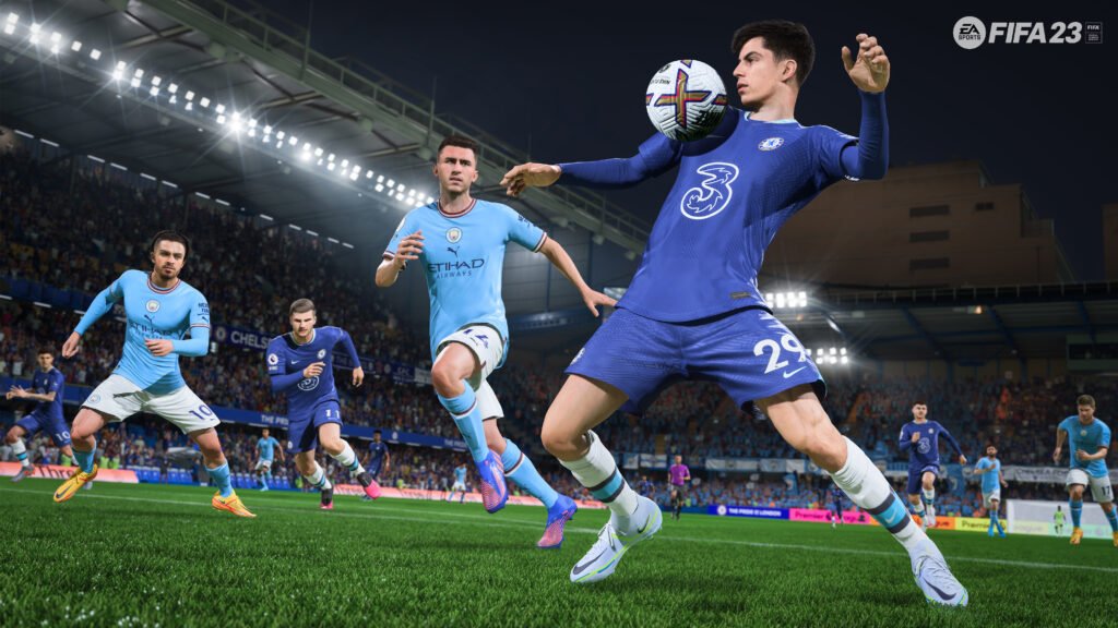 Havertz controlando el balón en FIFA 23