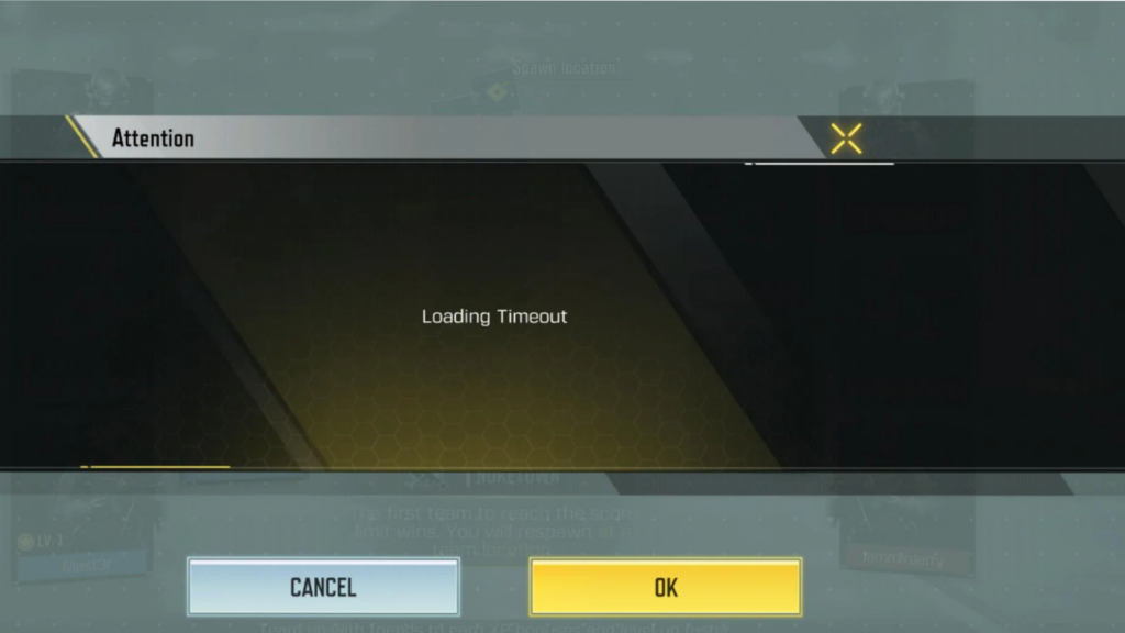 Error de tiempo de espera de carga en Call of Duty Mobile