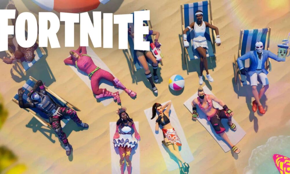 fortnite characters at the beach