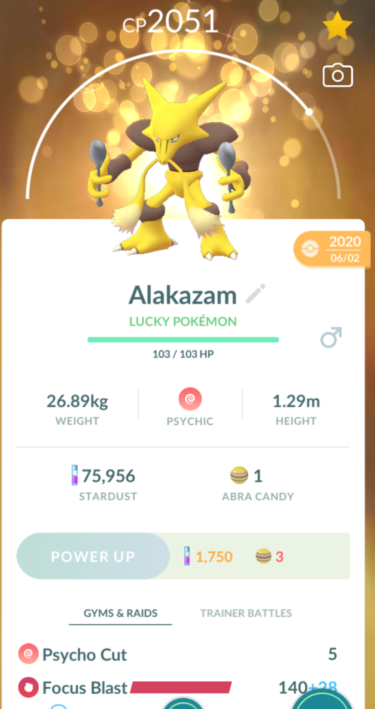 Lucky Alakazam en Pokémon Go