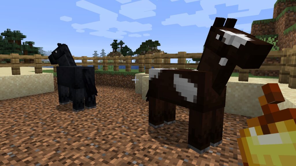 Dos caballos en Minecraft