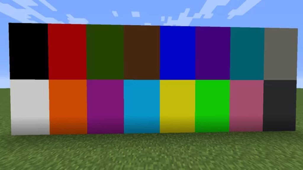 Bloques de hormigón multicolor Minecraft 