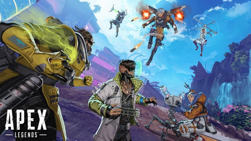 Personajes de Apex Legends peleando