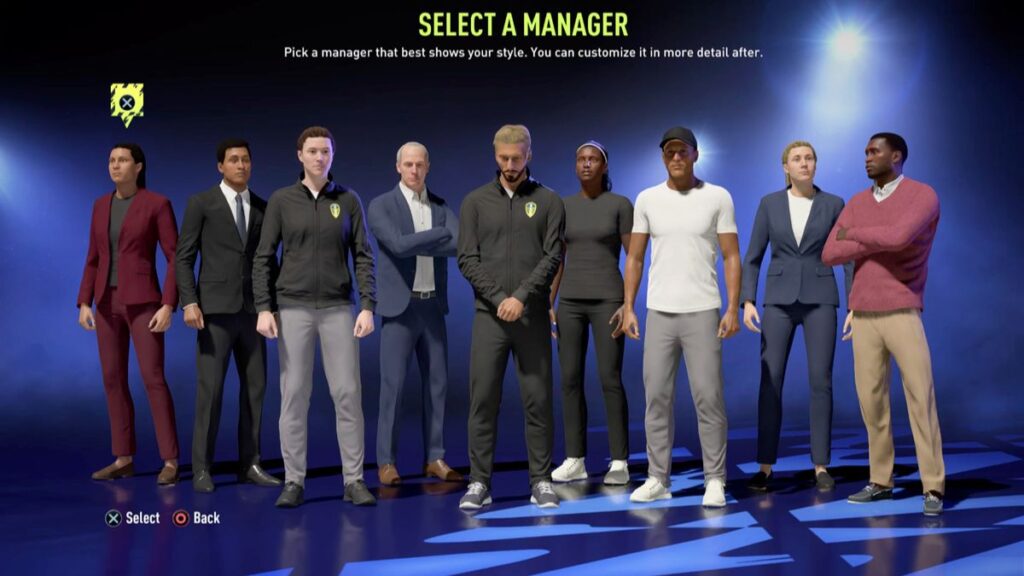 Selección de entrenador en FIFA 22