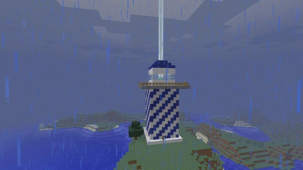 Pirámide de baliza de Minecraft en forma de faro