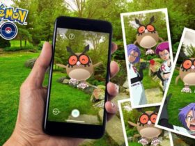 Pokemon Go snapshots of Hoothoot, Jessie, and James