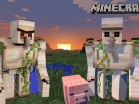 Two Iron Golems from Minecraft