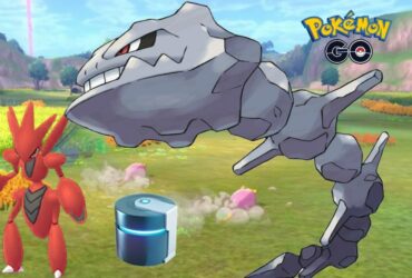 Steelix and Scizor in Pokemon Go with a Metal Coat