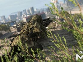 Warzone player sniping with Ghillie Suit in Verdansk