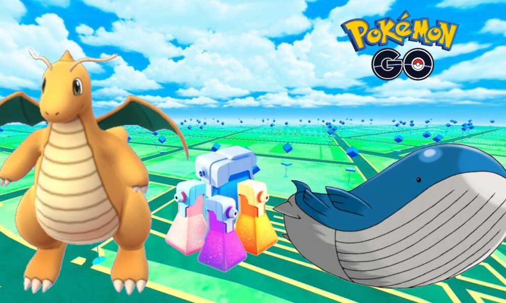 Dragonite and healing items from Pokemon Go